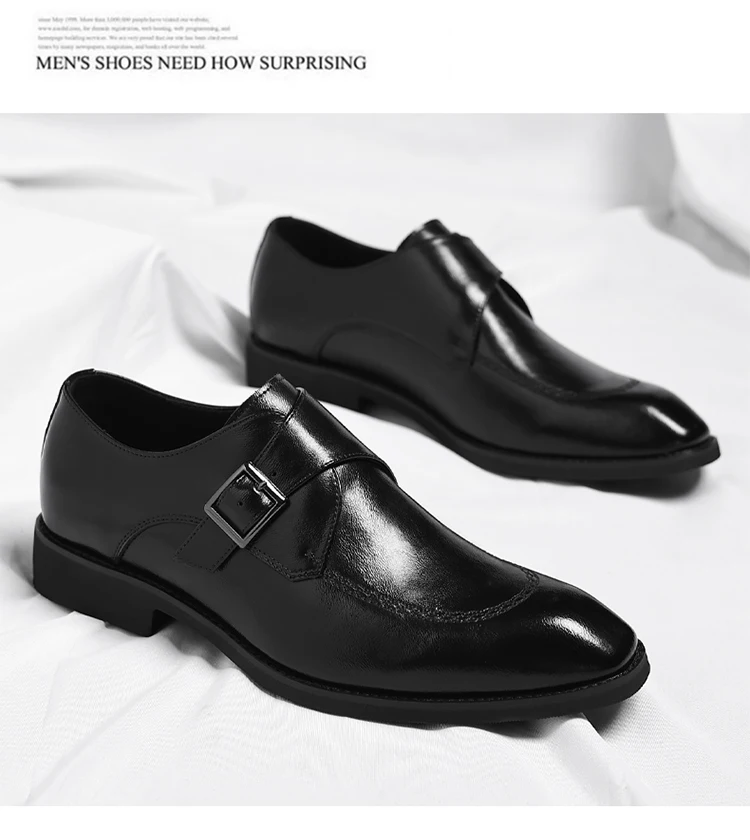 Men's Leather Shoes British Style Business Formal Derby Comfortable Fashionable Casual Footwear-SJ1112