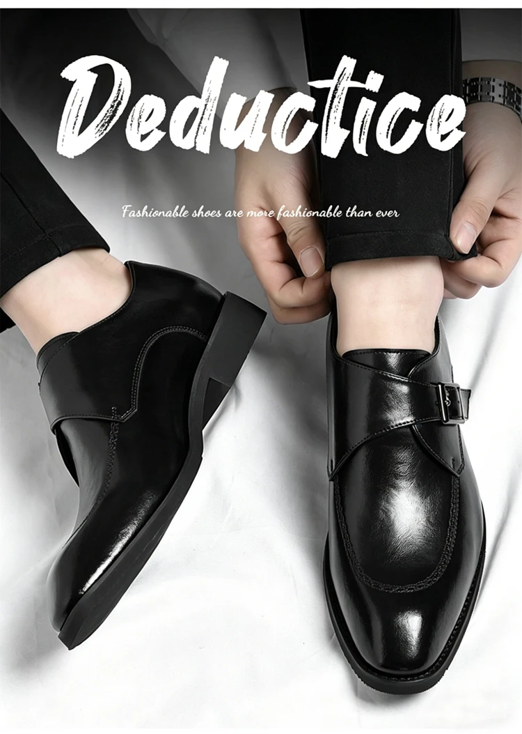 Men's Leather Shoes British Style Business Formal Derby Comfortable Fashionable Casual Footwear-SJ1112