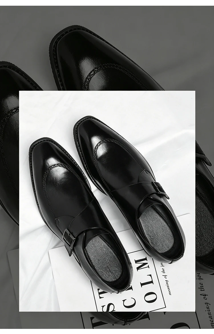 Men's Leather Shoes British Style Business Formal Derby Comfortable Fashionable Casual Footwear-SJ1112