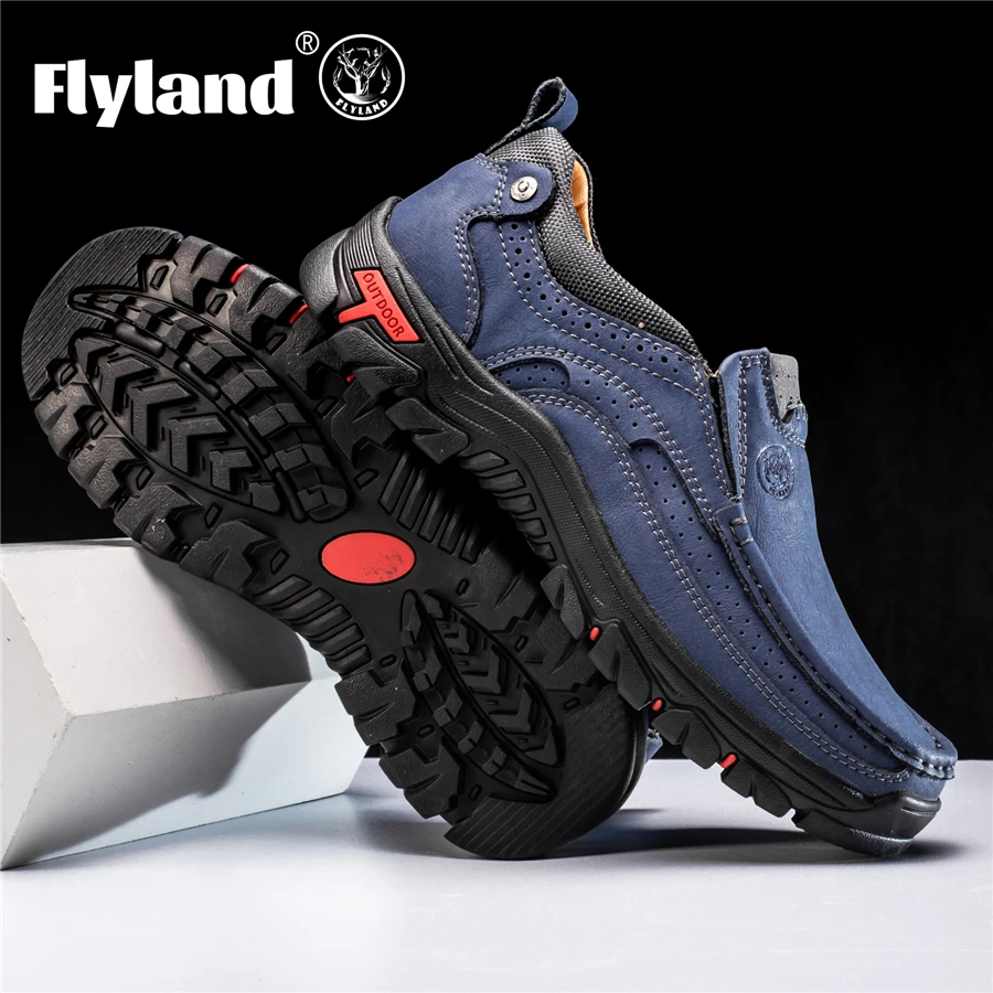 FLYLAND Men's Dress Shoes Fashion Leather Shoes Handmade Male Sapatos Hombre