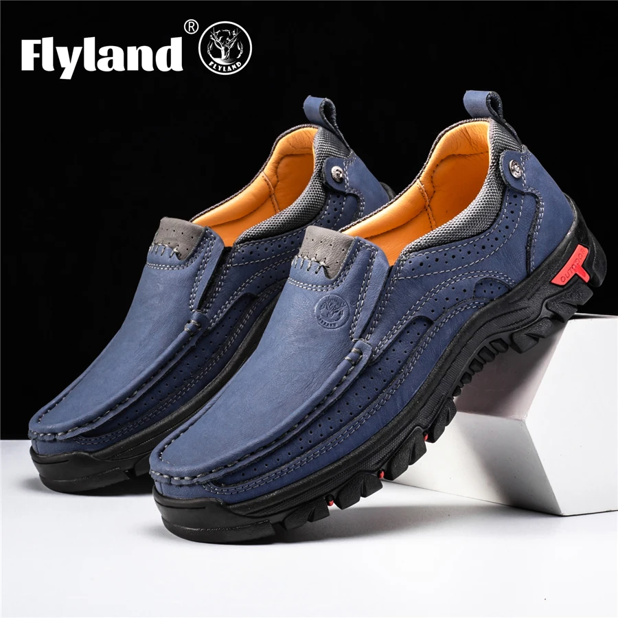 FLYLAND Men's Dress Shoes Fashion Leather Shoes Handmade Male Sapatos Hombre