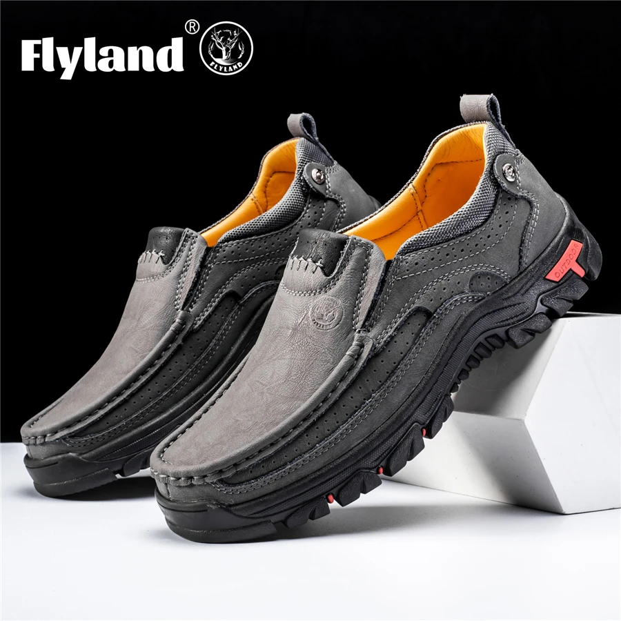 FLYLAND Men's Dress Shoes Fashion Leather Shoes Handmade Male Sapatos Hombre