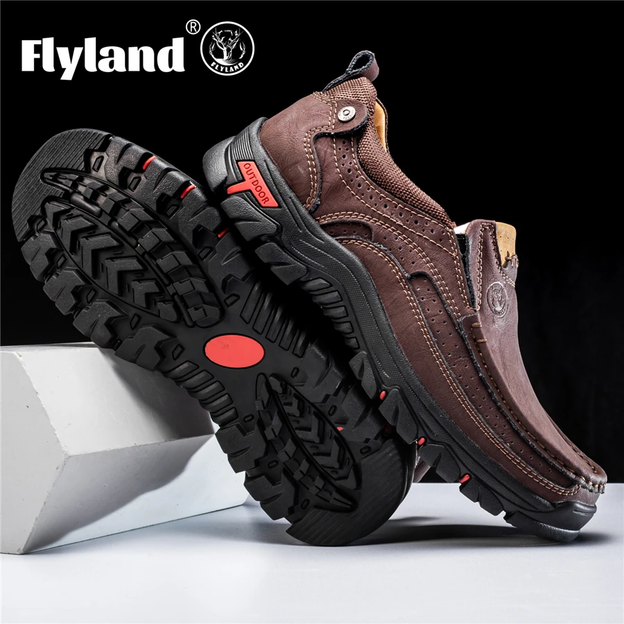 FLYLAND Men's Dress Shoes Fashion Leather Shoes Handmade Male Sapatos Hombre