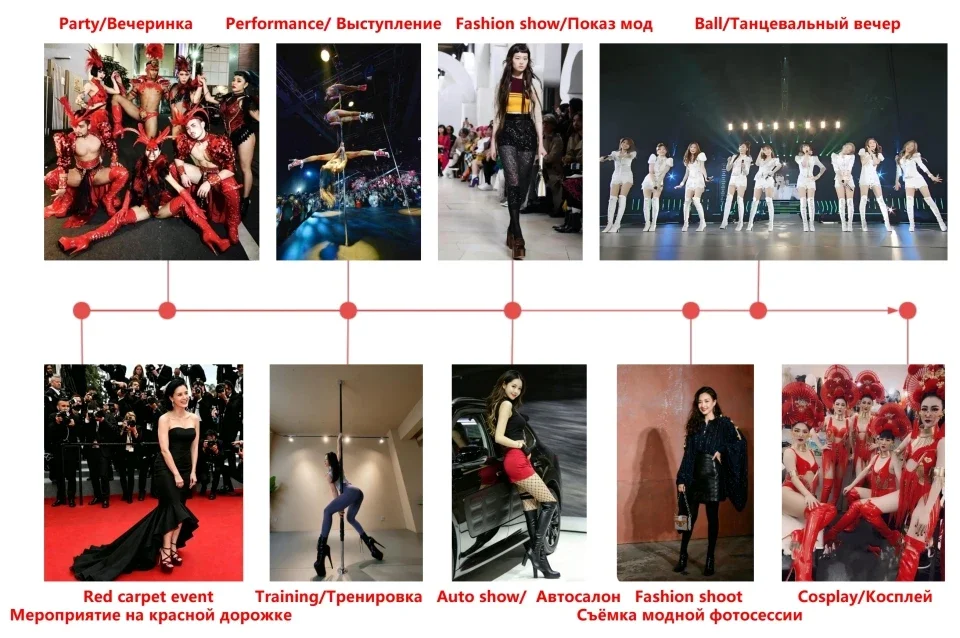 15cm Red Patent PU High Heel Sandals Crisscross Cutout Open Toe Ankle Strap Buckle Non-slip Sexy Stage Performance Nightclub