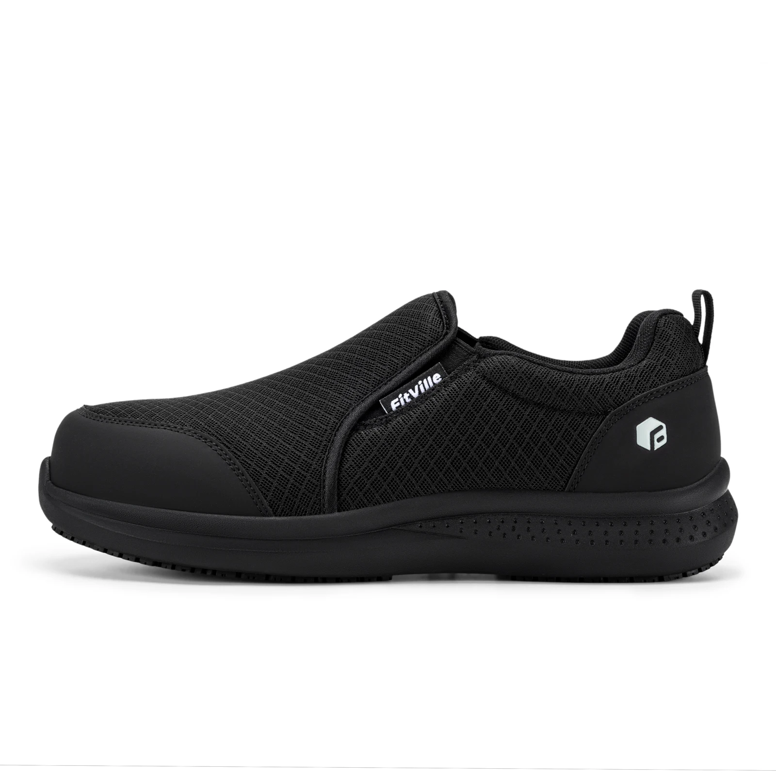 Fitville Wide Fit Mens Steel Toe Work Anti‑Smashing Anti‑Puncture Non‑Slip Safety Shoes For Construction Industrial Workplace