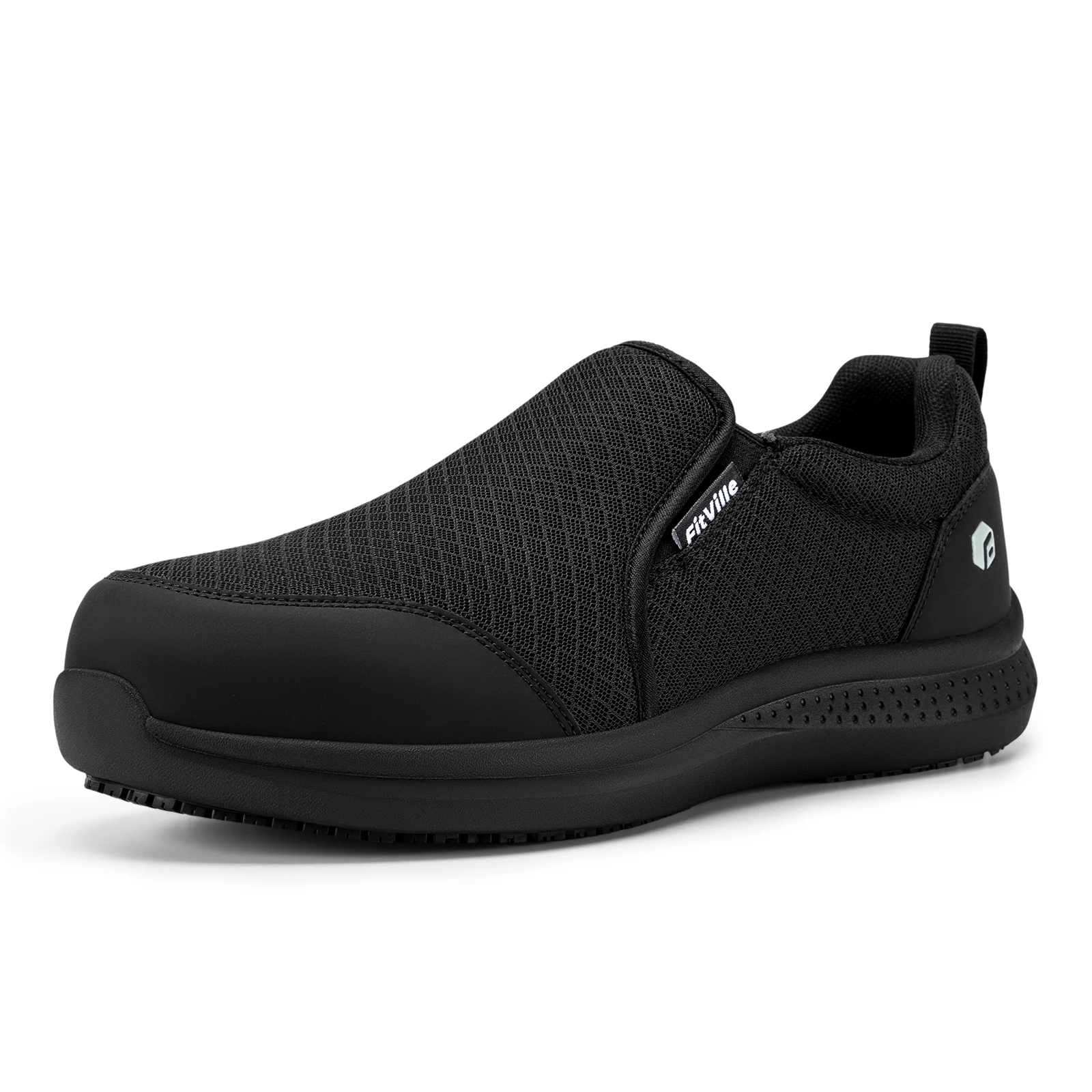 Fitville Wide Fit Mens Steel Toe Work Anti‑Smashing Anti‑Puncture Non‑Slip Safety Shoes For Construction Industrial Workplace