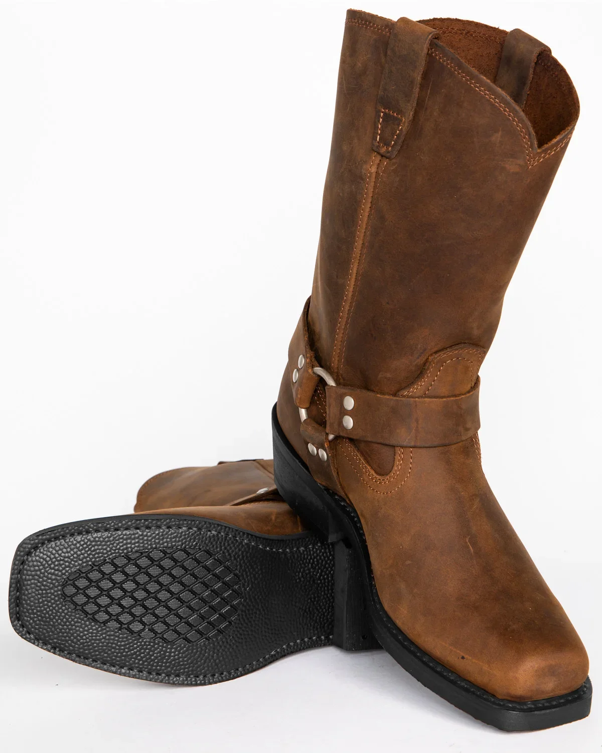 Retro Cowboy Boots Men Mid Calf Western Boots Men Pu Leather Boots Man Slip On Shoes Winter Knight Boots Booties Plus Size 39-48