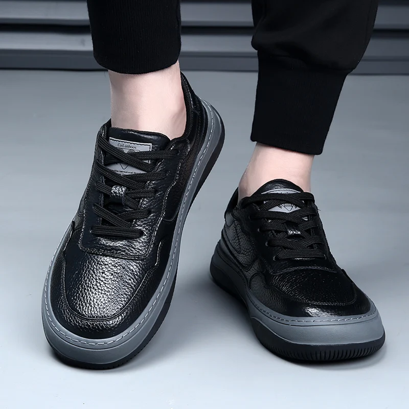 DIMANYU 2026 New Summer Men's Mesh Shoes Genuine Leather Fashion Lace-Up Casual Flat Non-Slip Sneakers Men