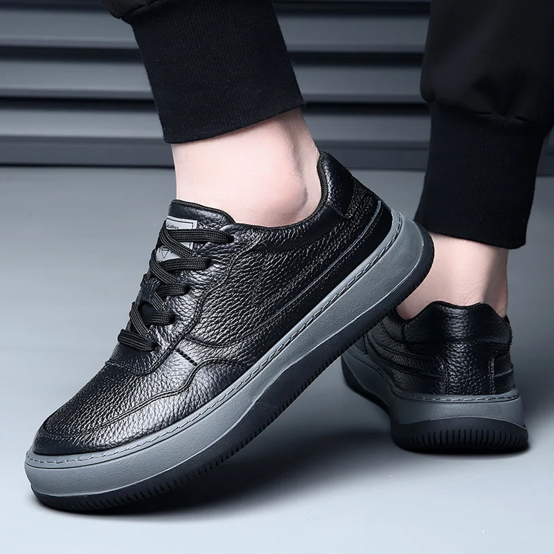 DIMANYU 2026 New Summer Men's Mesh Shoes Genuine Leather Fashion Lace-Up Casual Flat Non-Slip Sneakers Men