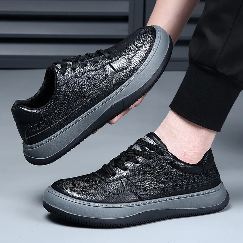 DIMANYU 2026 New Summer Men's Mesh Shoes Genuine Leather Fashion Lace-Up Casual Flat Non-Slip Sneakers Men