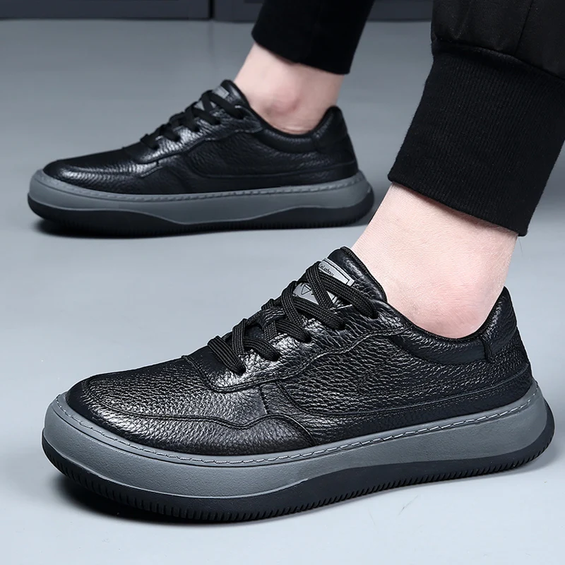 DIMANYU 2026 New Summer Men's Mesh Shoes Genuine Leather Fashion Lace-Up Casual Flat Non-Slip Sneakers Men