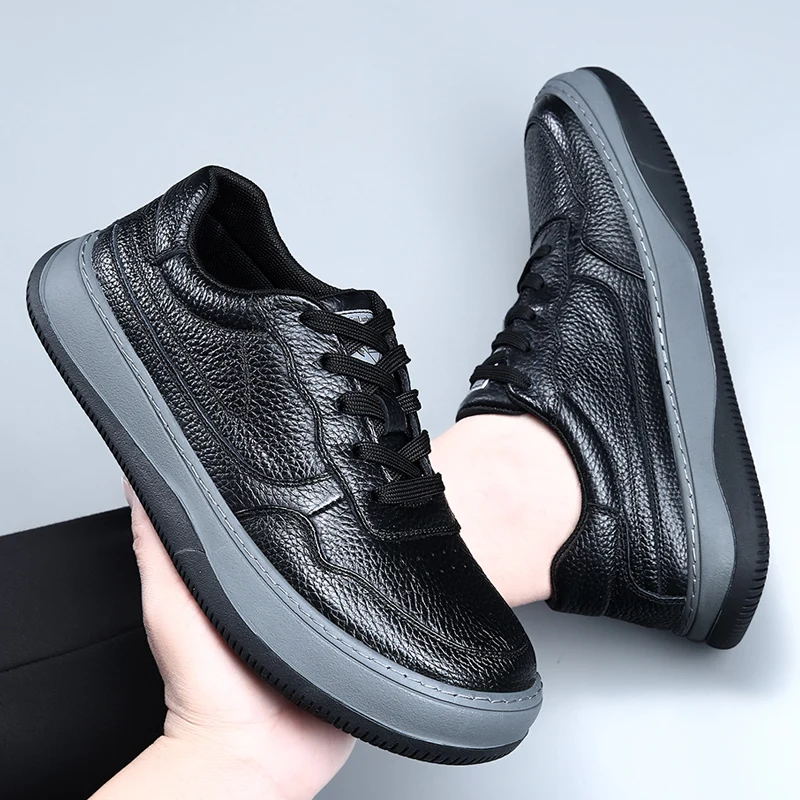 DIMANYU 2026 New Summer Men's Mesh Shoes Genuine Leather Fashion Lace-Up Casual Flat Non-Slip Sneakers Men