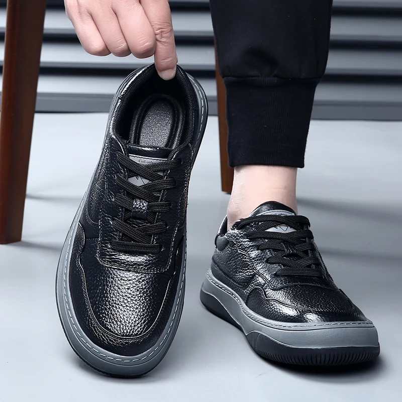 DIMANYU 2026 New Summer Men's Mesh Shoes Genuine Leather Fashion Lace-Up Casual Flat Non-Slip Sneakers Men