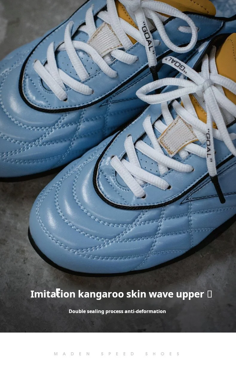 Maden Casual Soccer Shoes Soft Sole Flap Lace-Up Football Shoe Thin Sole Trendy Driving Lightweight Shoes for Men's Fall Winter