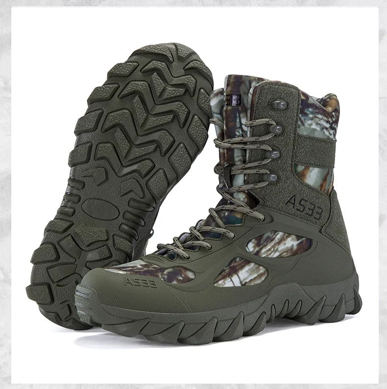 Men Tactical Boot Outdoor Ultrallight Safety Waterproof Breathable Lace Up Male Hunting Boots Army Boots Anti-Slip High Quality