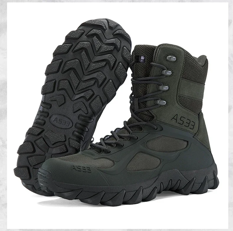 Men Tactical Boot Outdoor Ultrallight Safety Waterproof Breathable Lace Up Male Hunting Boots Army Boots Anti-Slip High Quality