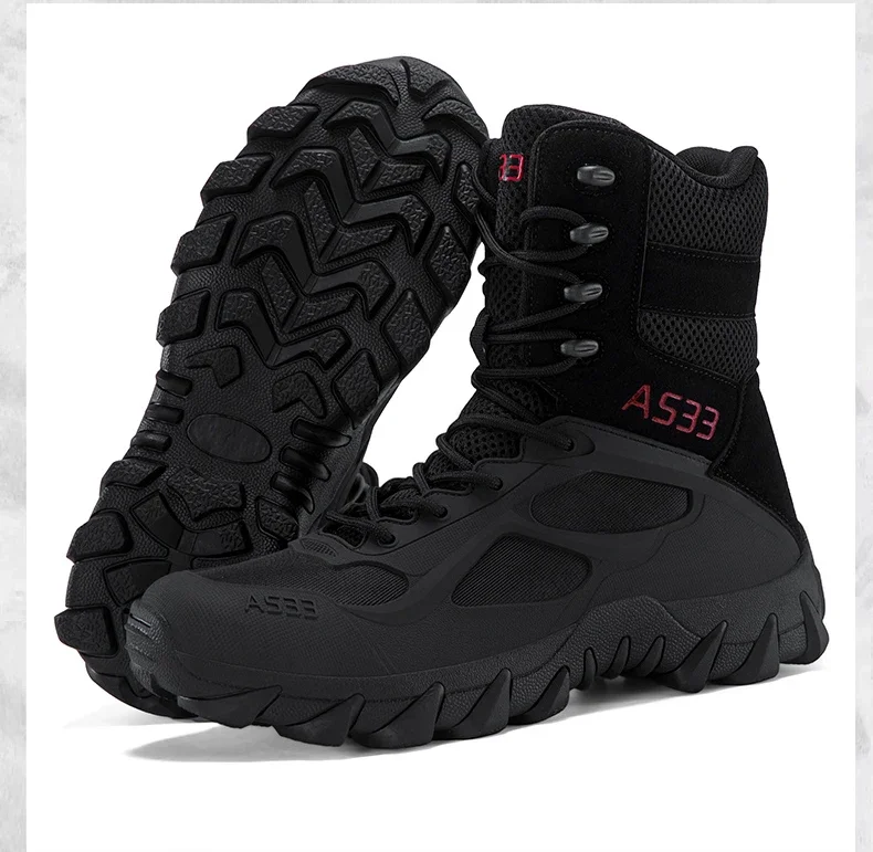 Men Tactical Boot Outdoor Ultrallight Safety Waterproof Breathable Lace Up Male Hunting Boots Army Boots Anti-Slip High Quality