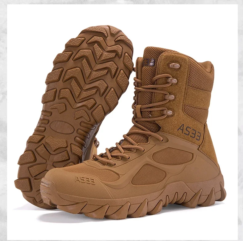 Men Tactical Boot Outdoor Ultrallight Safety Waterproof Breathable Lace Up Male Hunting Boots Army Boots Anti-Slip High Quality