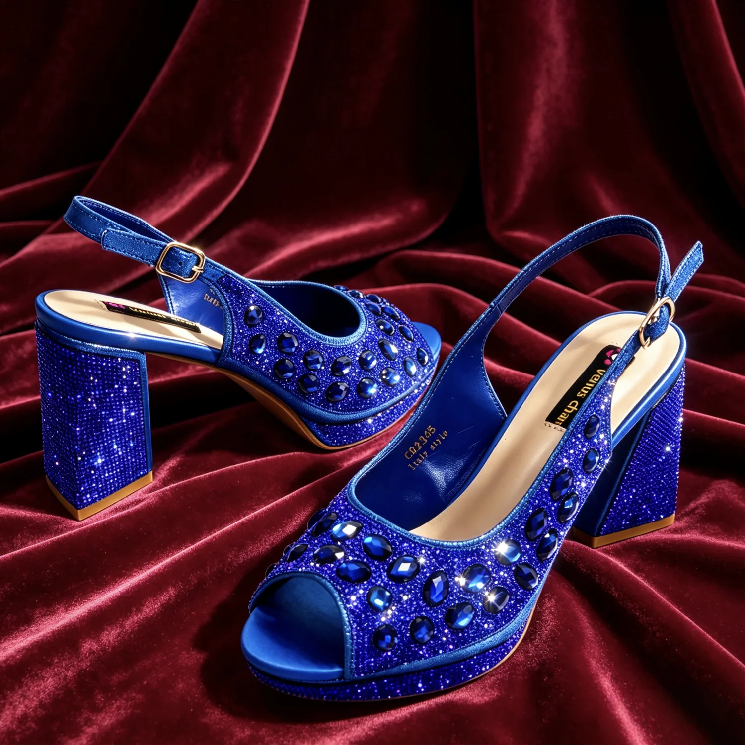 2025 New Rhinestone Design African-Inspired Shoe and Bag Set Olive Toe-Exposing Comfortable Women's High Heels Trending on INS