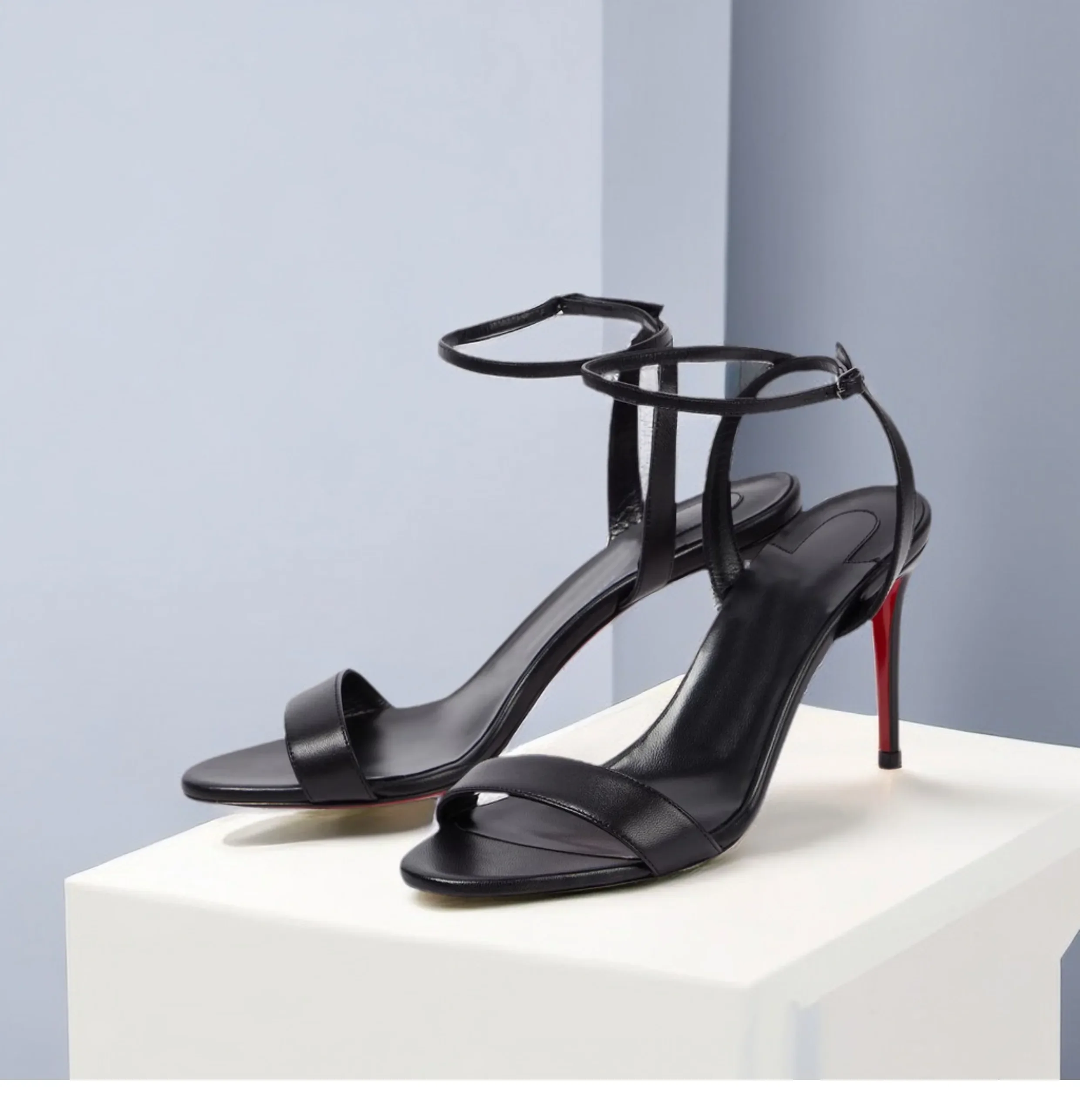 New Slim Heel Nude Sexy One-Piece High-Heeled Sandals with Feminine Temperament, French Women's Comfortable High-Heeled Shoes