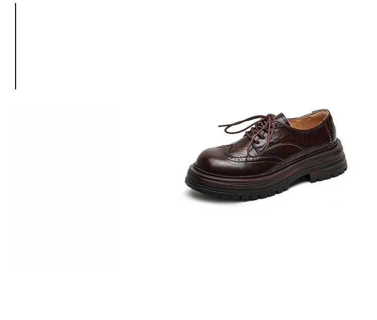 Genuine Leather Women's Oxford Shoes Luxury Handmade 2026 Autumn New Fashion British Style Elegant Black Casual Shoes Woman