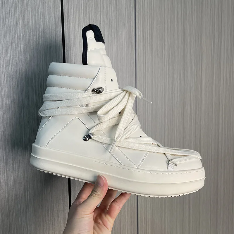 Size 38-46 Cross Strap High Top Sneakers PlatformMen's Casual Boot Shoes Women Sneakers Designer Flats Ankle Botas