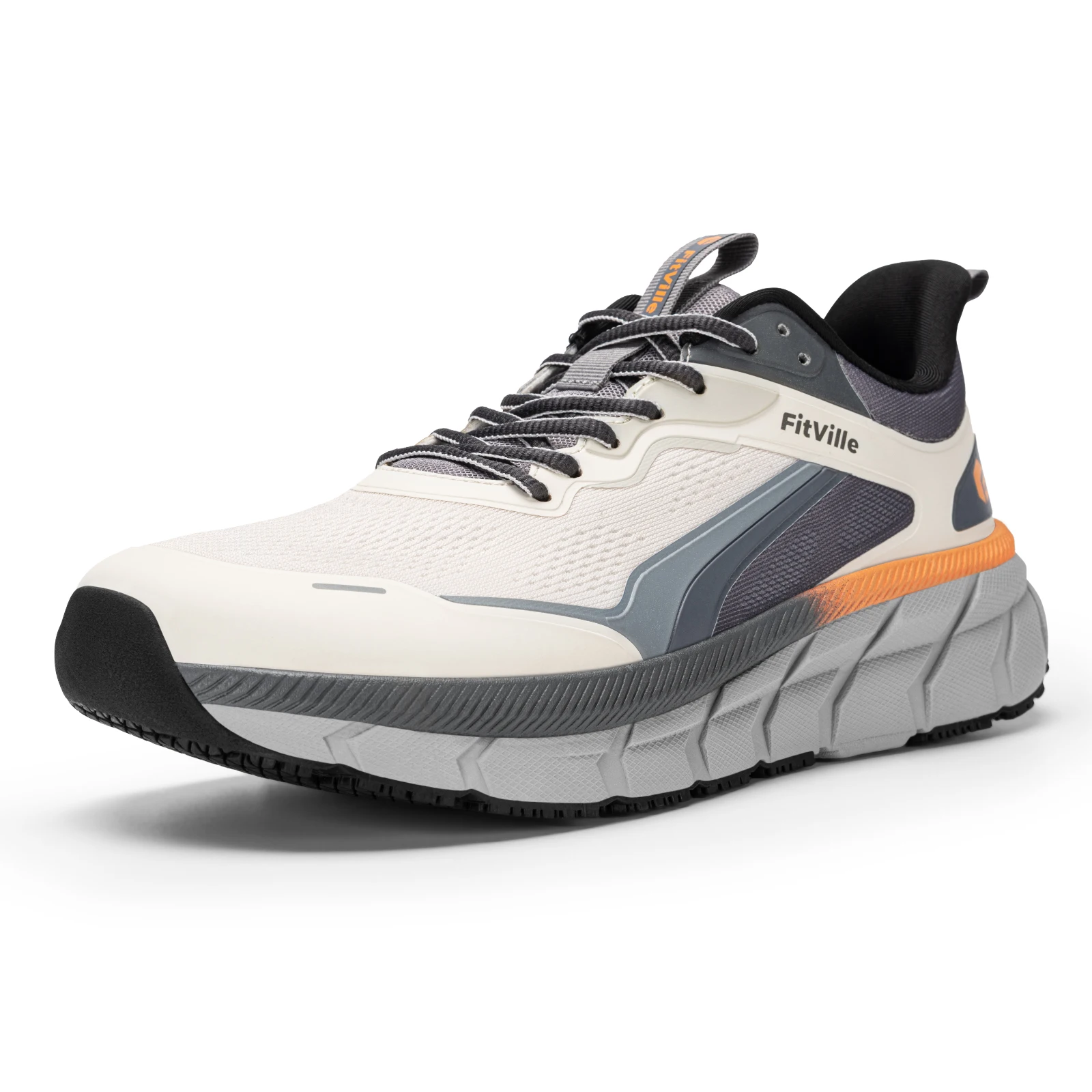 FitVille Men's Wide Toe Box Shoes Cushioned Well Sneakers Non Slip Lightweight Breathable Running Shoes for Swollen Feet