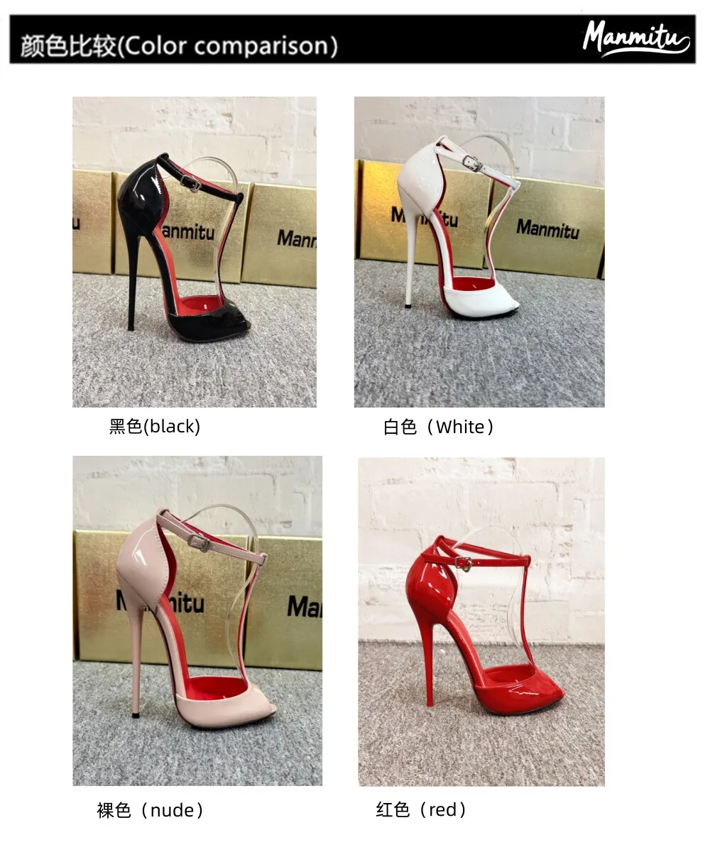 New 12cm Pointed Slender Heel T-shaped Fish Mouth High-heeled Shoes with A Single Buckle and Exposed Toe Sexy Sandals