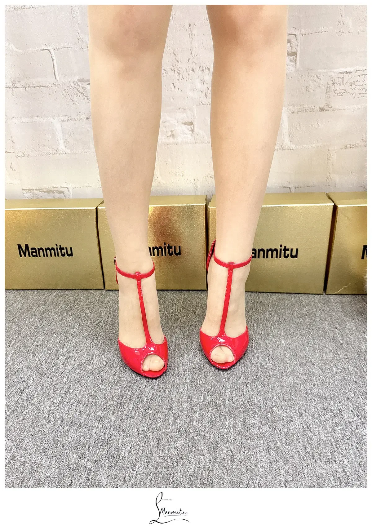 New 12cm Pointed Slender Heel T-shaped Fish Mouth High-heeled Shoes with A Single Buckle and Exposed Toe Sexy Sandals