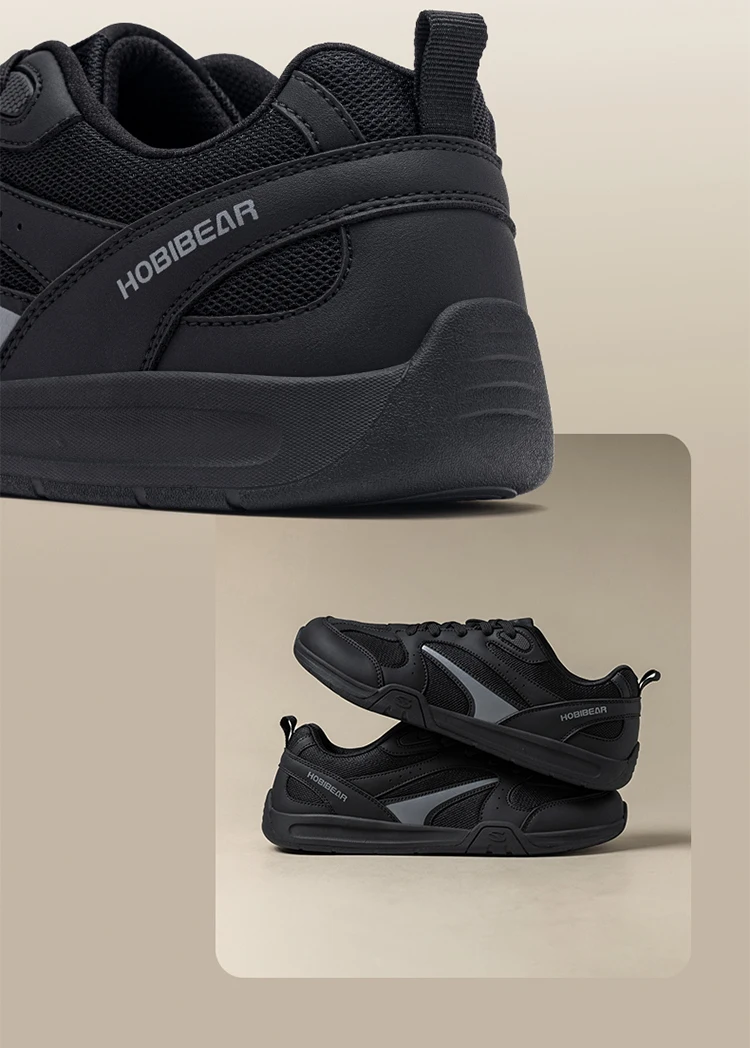 HOBIBEAR Wide Width Shoes Unisex Flexible Lightweight Lace Up Sneakers Cross Casual Walking Shoes