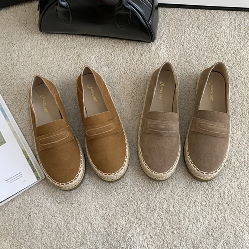 AIYUQI 2026 New Women's Loafers Shoe Flat Nonslip Comfortable Boat Shoes Women Fashionable Woven Fisherman's female Shoes
