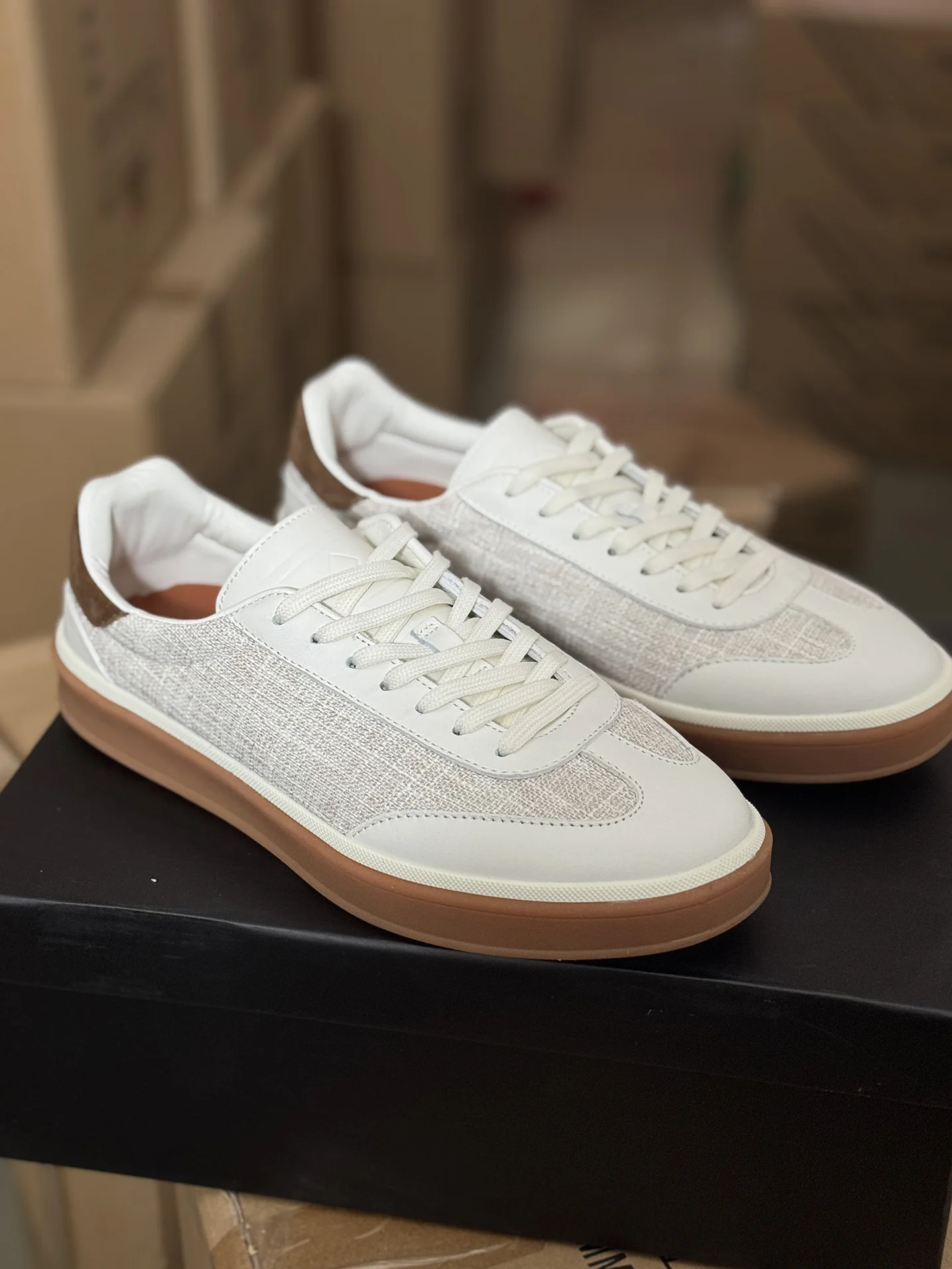 Summer Linen GAT Sneakers Vintage Old Money German Army Trainers White Genuine Leather Breathable Soft Casual Board Shoes