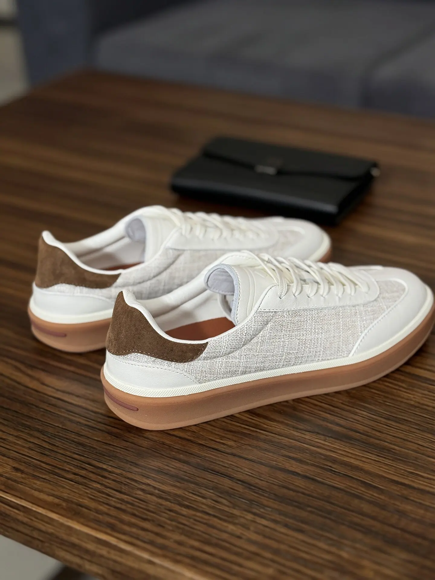 Summer Linen GAT Sneakers Vintage Old Money German Army Trainers White Genuine Leather Breathable Soft Casual Board Shoes