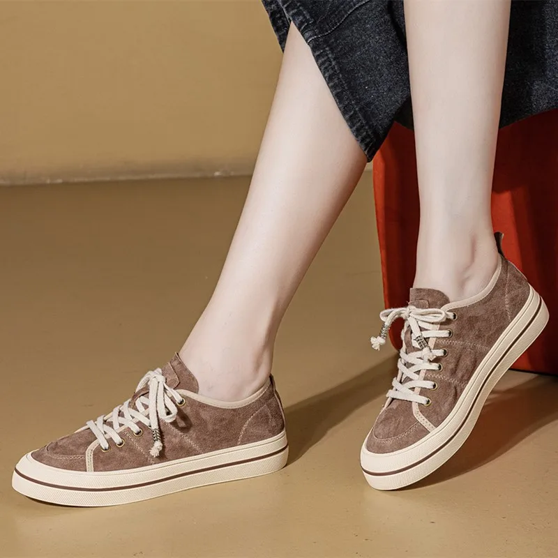 AIYUQI Genuine Leather Women Virtue Training Shoes 2026 Autumn New Platform Trainer Shoes Laces Breathable Sneakers For Women