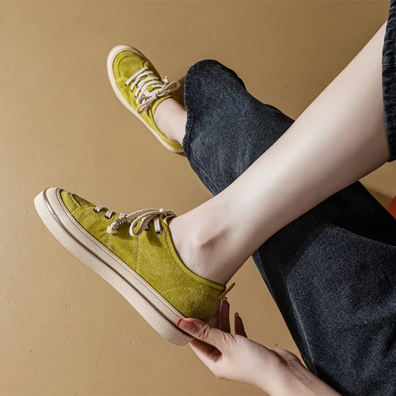 AIYUQI Genuine Leather Women Virtue Training Shoes 2026 Autumn New Platform Trainer Shoes Laces Breathable Sneakers For Women