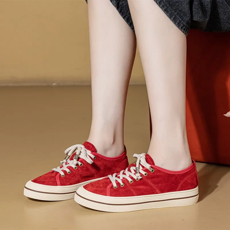 AIYUQI Genuine Leather Women Virtue Training Shoes 2026 Autumn New Platform Trainer Shoes Laces Breathable Sneakers For Women