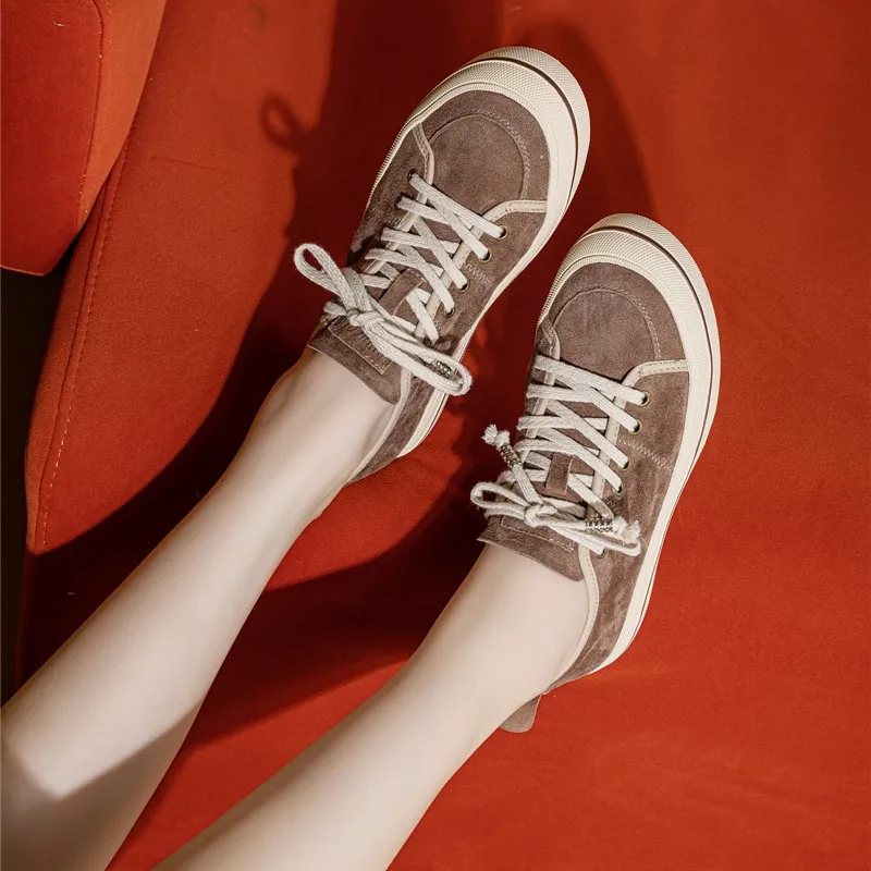 AIYUQI Genuine Leather Women Virtue Training Shoes 2026 Autumn New Platform Trainer Shoes Laces Breathable Sneakers For Women