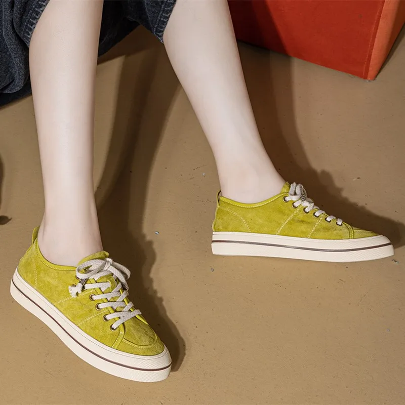 AIYUQI Genuine Leather Women Virtue Training Shoes 2026 Autumn New Platform Trainer Shoes Laces Breathable Sneakers For Women