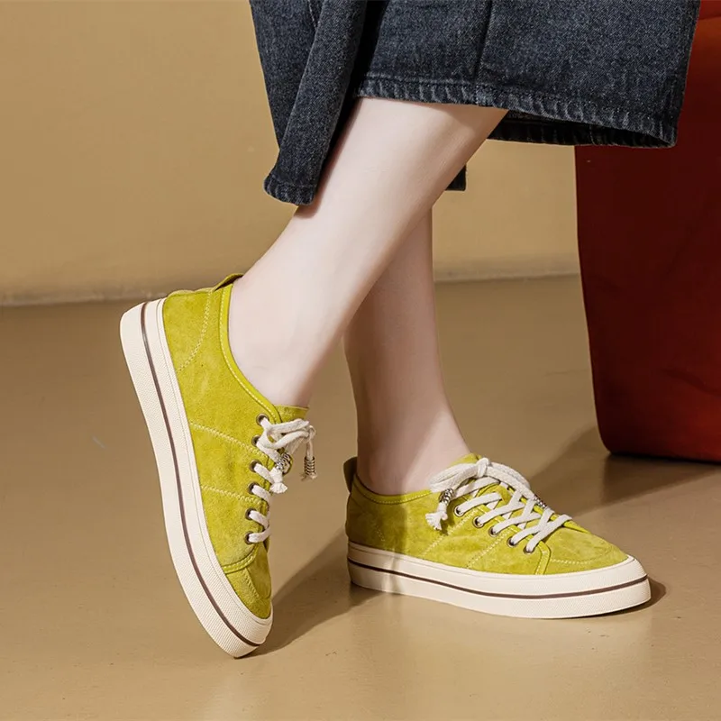 AIYUQI Genuine Leather Women Virtue Training Shoes 2026 Autumn New Platform Trainer Shoes Laces Breathable Sneakers For Women