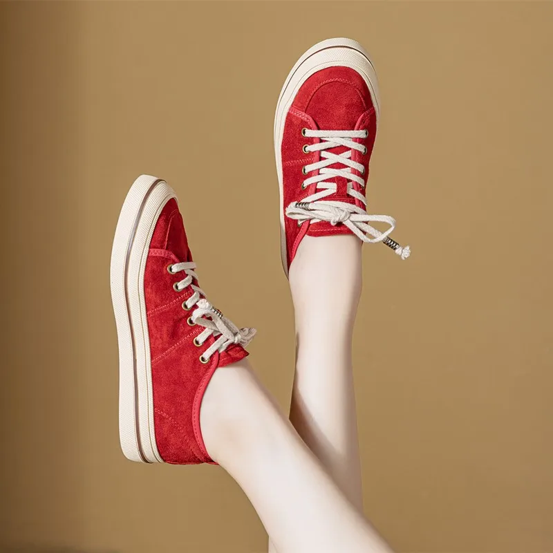 AIYUQI Genuine Leather Women Virtue Training Shoes 2026 Autumn New Platform Trainer Shoes Laces Breathable Sneakers For Women