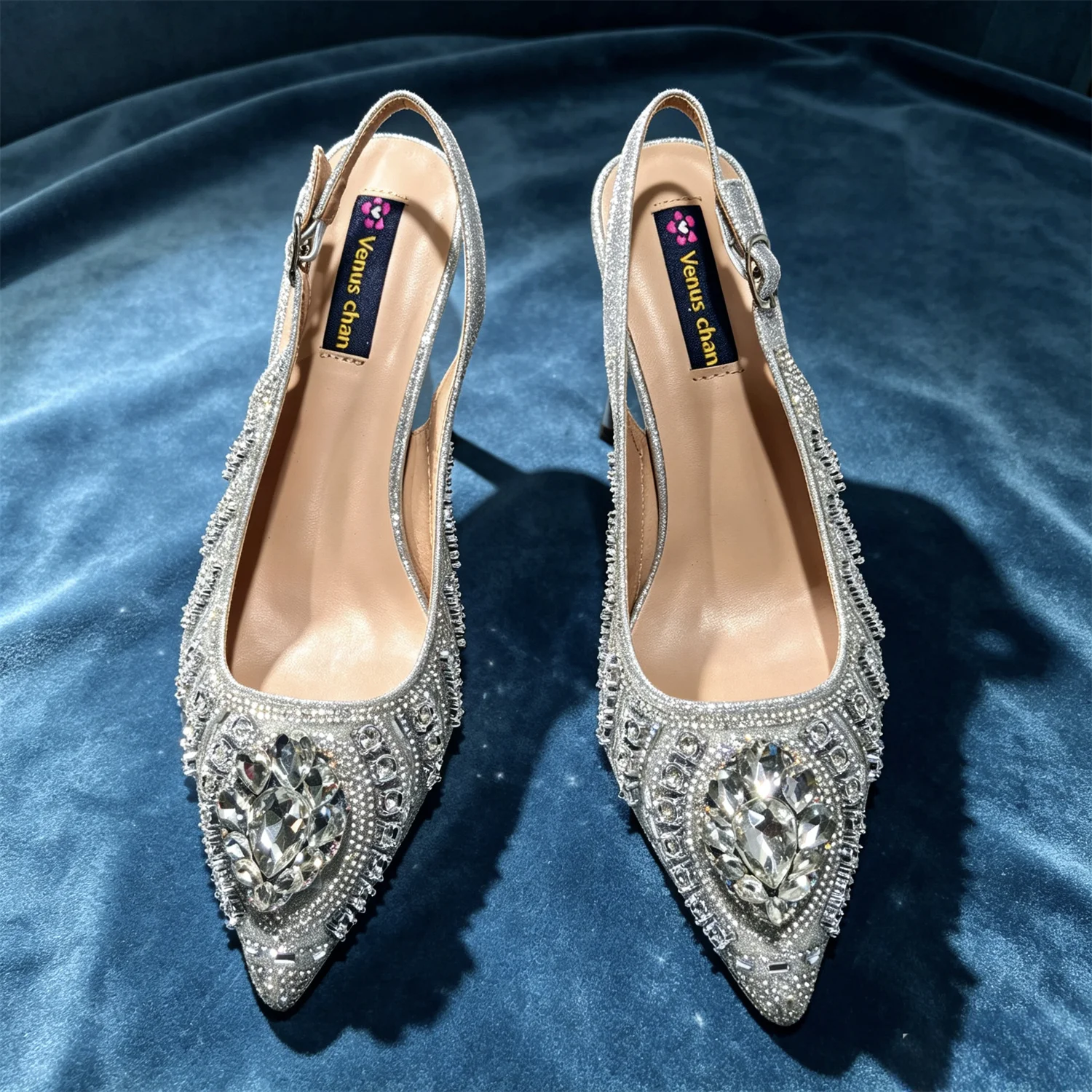 Latest African Women Shoes and Bags Italy Elegant Heeled Shoes for Women Italian Shoe and Bag Pumps Decorated with Rhinestone