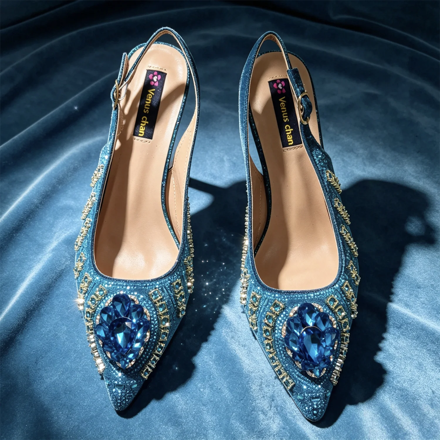 Latest African Women Shoes and Bags Italy Elegant Heeled Shoes for Women Italian Shoe and Bag Pumps Decorated with Rhinestone