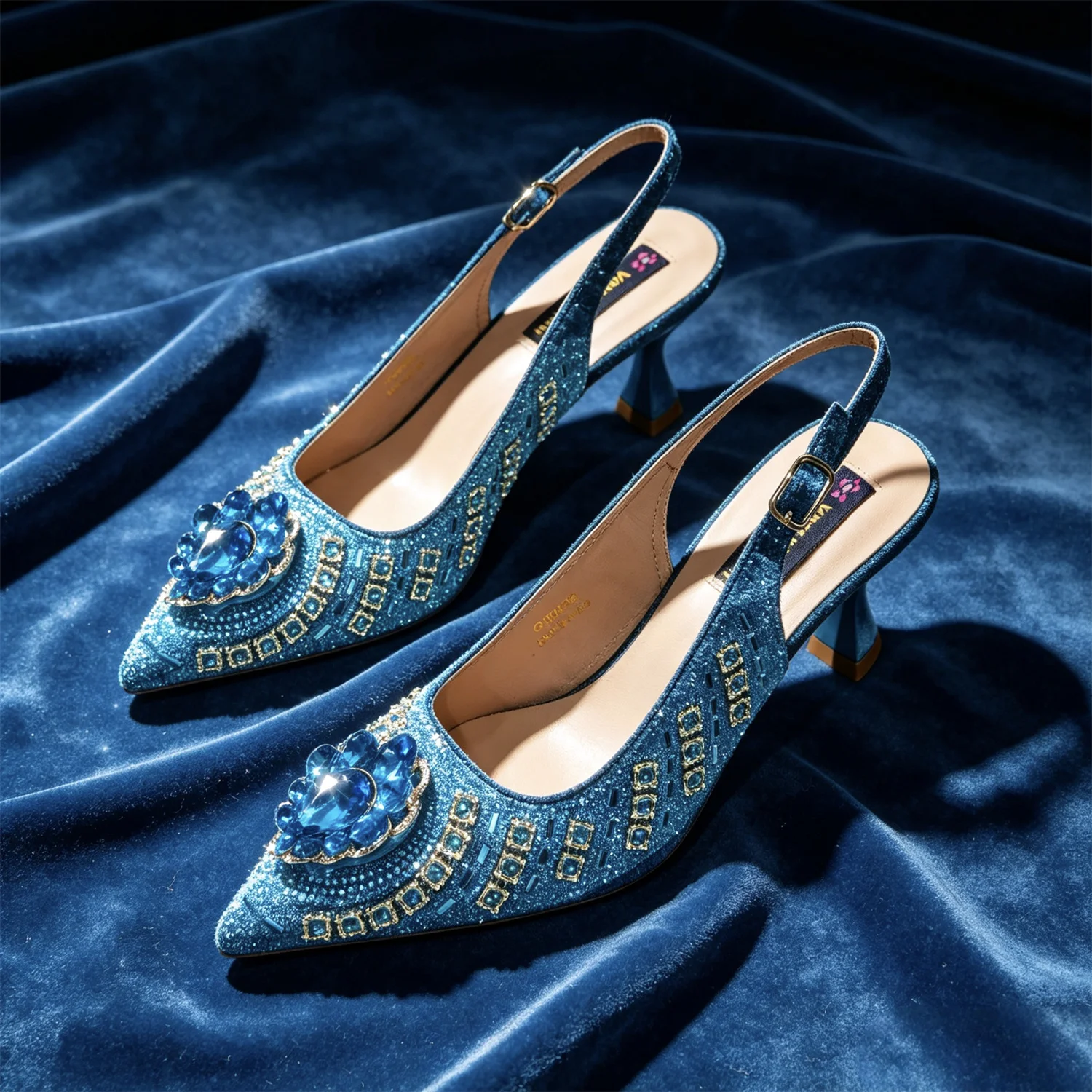 Latest African Women Shoes and Bags Italy Elegant Heeled Shoes for Women Italian Shoe and Bag Pumps Decorated with Rhinestone