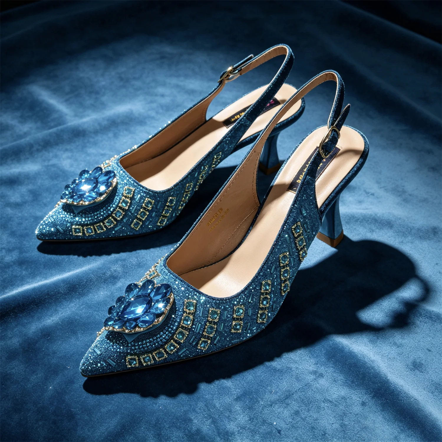 Latest African Women Shoes and Bags Italy Elegant Heeled Shoes for Women Italian Shoe and Bag Pumps Decorated with Rhinestone