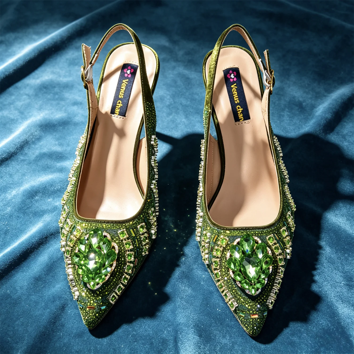 Latest African Women Shoes and Bags Italy Elegant Heeled Shoes for Women Italian Shoe and Bag Pumps Decorated with Rhinestone