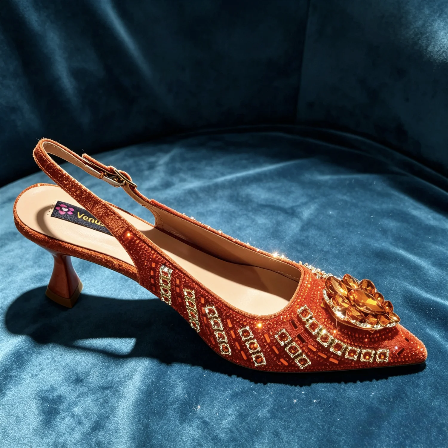 Latest African Women Shoes and Bags Italy Elegant Heeled Shoes for Women Italian Shoe and Bag Pumps Decorated with Rhinestone