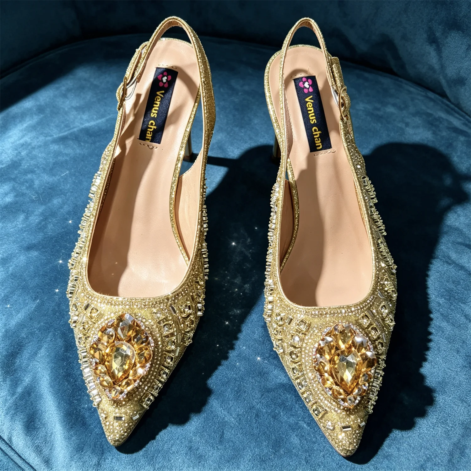 Latest African Women Shoes and Bags Italy Elegant Heeled Shoes for Women Italian Shoe and Bag Pumps Decorated with Rhinestone