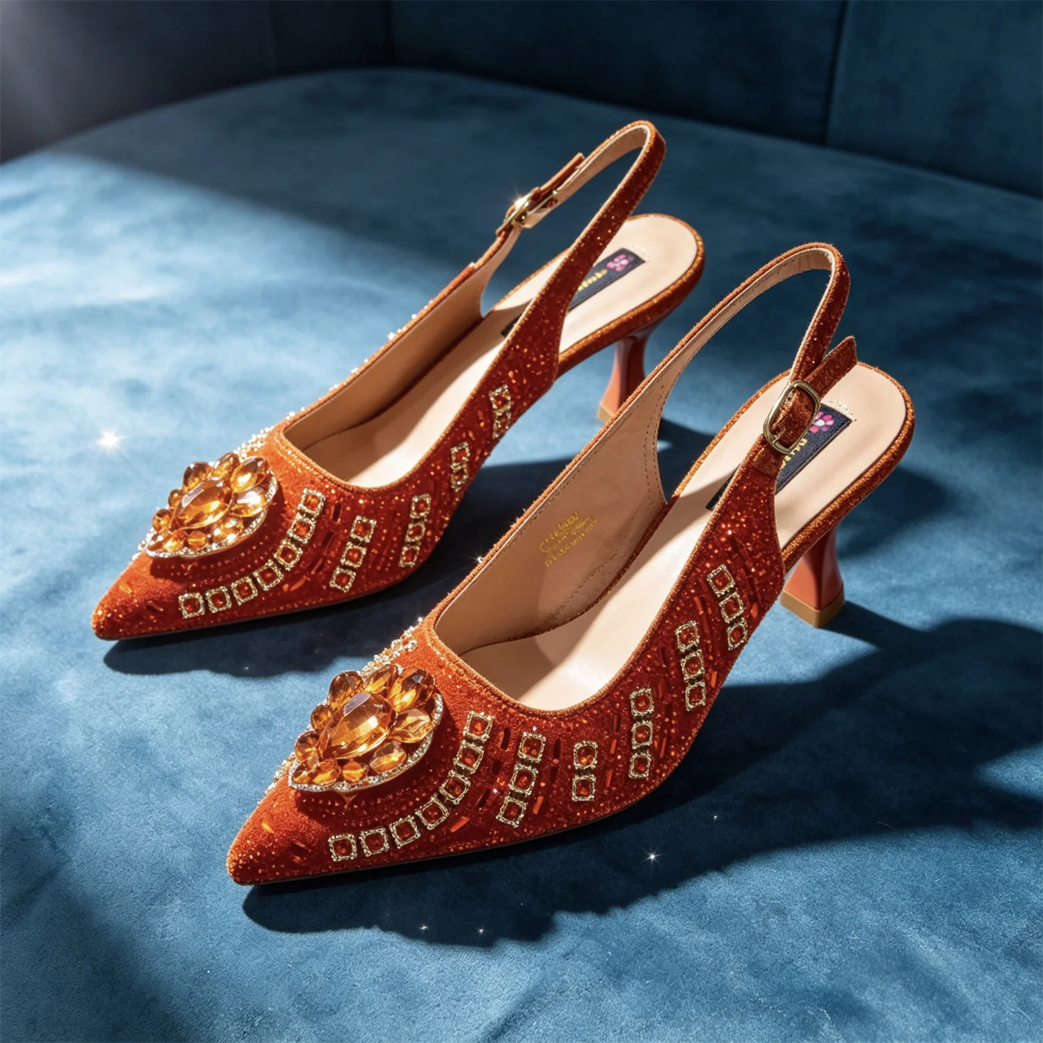 Latest African Women Shoes and Bags Italy Elegant Heeled Shoes for Women Italian Shoe and Bag Pumps Decorated with Rhinestone