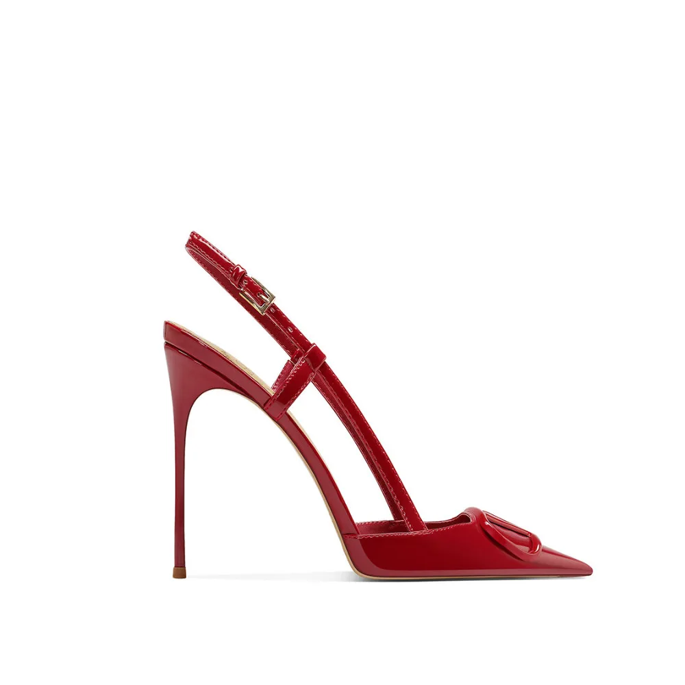 Women Nude Pointed Toe Thin Heel Sandals Spring New Arrival Open Back Closed Toe Elegant High Heel Sandals