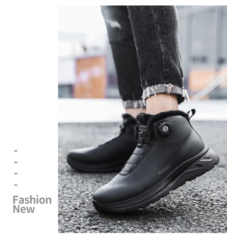 Men's Hiking Tide Cotton Boots Winter New Warm Plush Comfort Fashion Soft-Sole lightweight Outdoor Walking Running Sports Boots